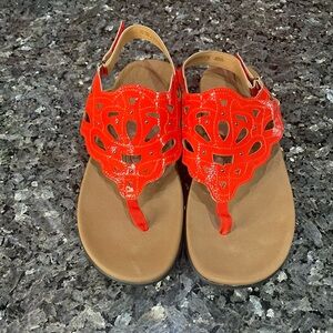 Rockport Ridge Red Slingback Sandals Adjustable Strap Size 10